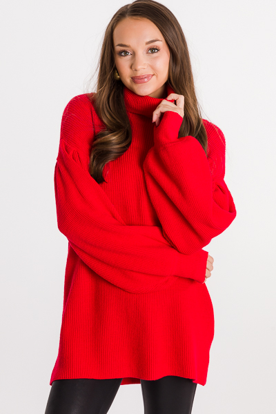 Mary Turtleneck Sweater, Red