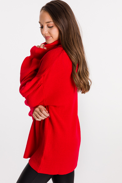 Mary Turtleneck Sweater, Red