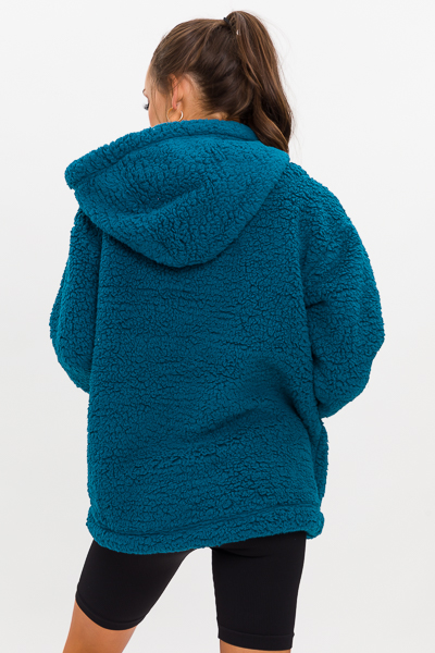 Sherpa Half Zip, Teal
