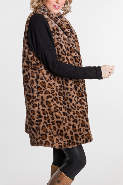 Long Fur Leopard Vest