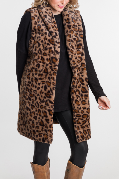 Long Fur Leopard Vest