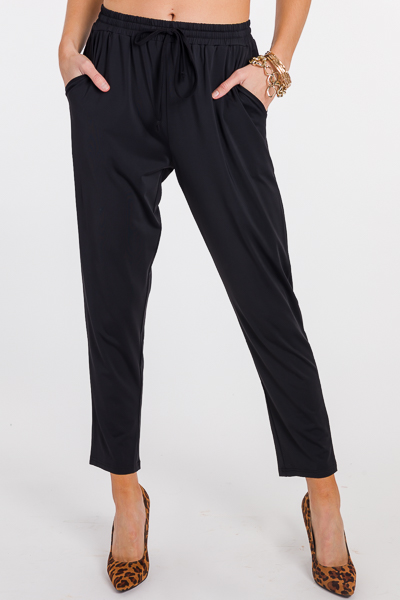 Slinky Pull On Pants, Black