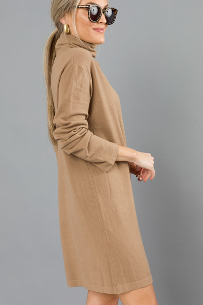 Cashmere Blend Dress, Tan