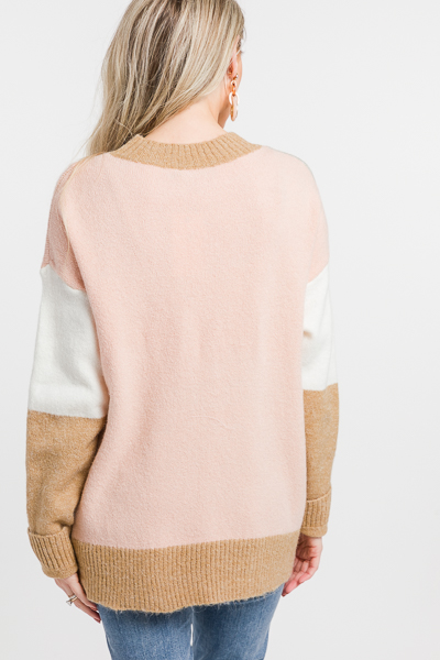 Abstract Blocks Sweater, Blush