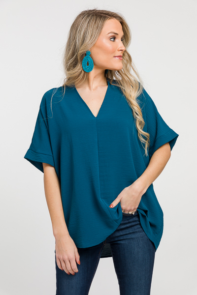 Be Mine Boxy Blouse, Teal
