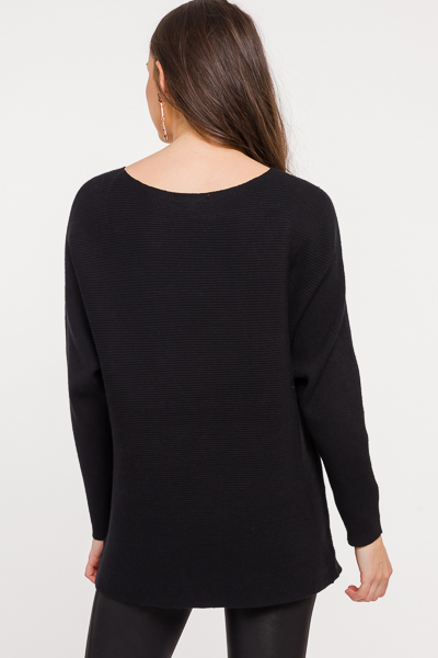 Becky Ribbed Sweater, Black