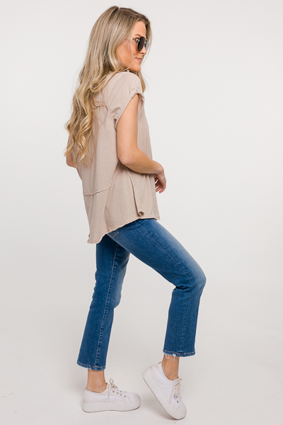 Raw Edges Tee, Latte