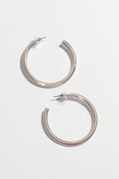 Pinched Hoop, Matte Silver