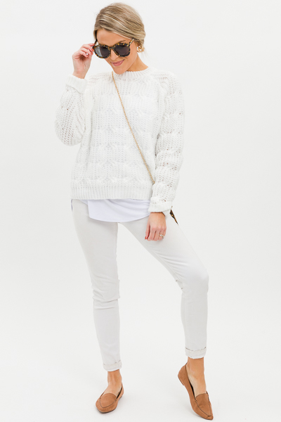 Loopy Sweater, White
