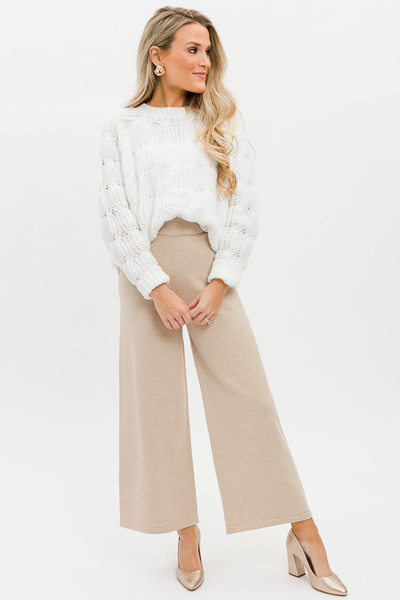 Fab Sweater Knit Pants, Taupe
