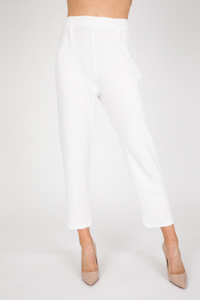 Straight Stretch Trouser, White