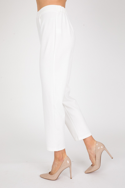 Straight Stretch Trouser, White