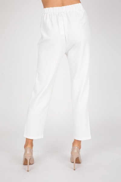 Straight Stretch Trouser, White