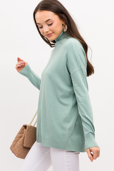 Caroline Turtleneck, Mint Green