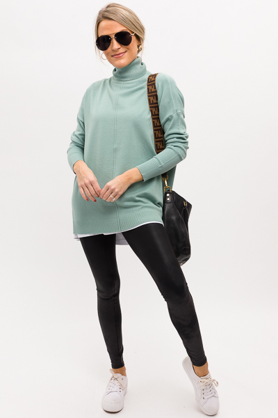 Caroline Turtleneck, Mint Green