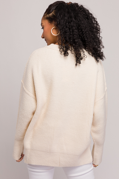 Luna Solid Sweater, Ivory