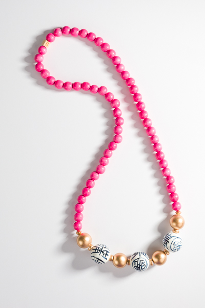 Marsha Necklace, Hot Pink