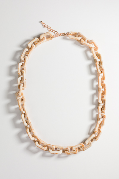 Acrylic Chain Necklace, Ivory