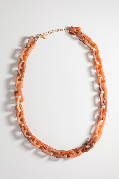 Acrylic Chain Necklace, Brown