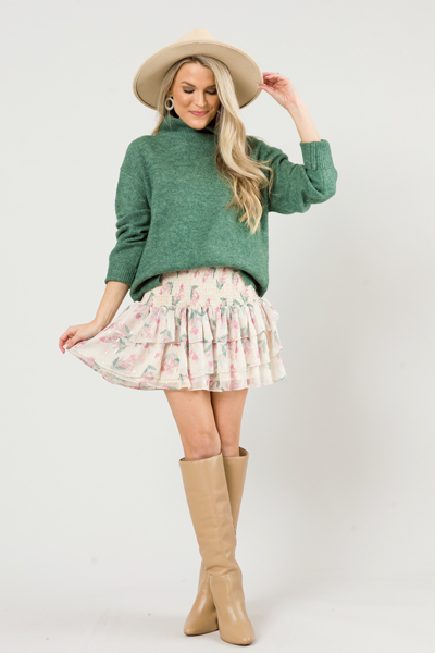 Whimsy Floral Smock Skirt