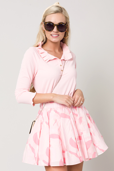 Groovy Godet Skirt, Pink