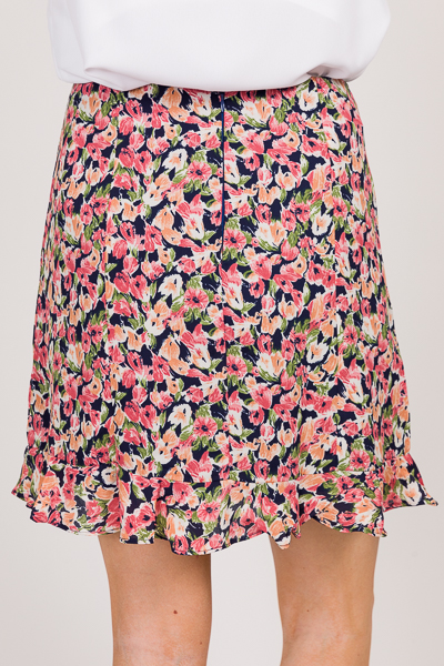 Rosa Floral Skirt, Navy