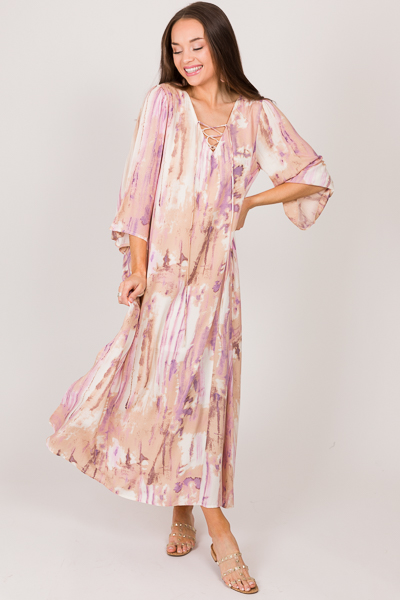 Lace Up Dyed Maxi, Lavender