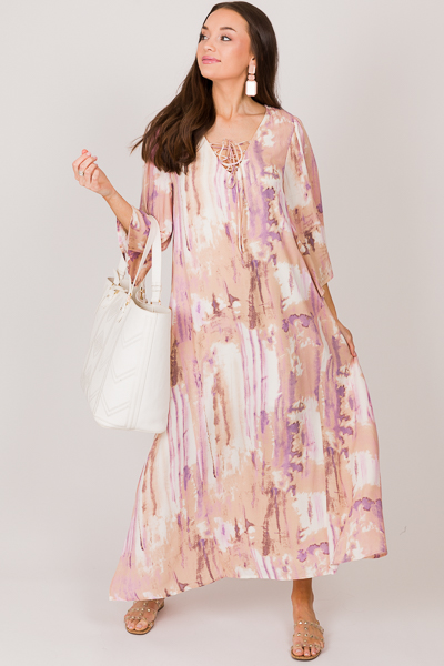 Lace Up Dyed Maxi, Lavender