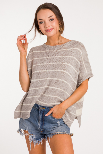 Flipped Stripes Sweater, Gray