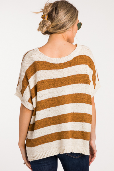 Flipped Stripes Sweater, Camel