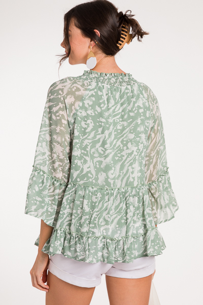 Current Tiered Blouse, Sage