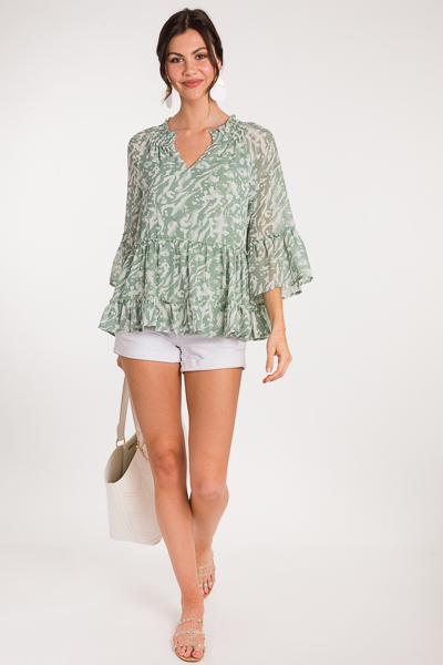 Current Tiered Blouse, Sage