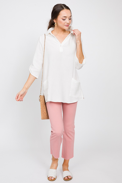 Out of Pocket Gauze Tunic, White