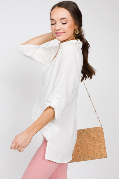 Out of Pocket Gauze Tunic, White