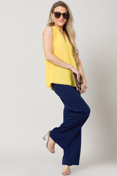 Solid Hook Neck Tank, Yellow