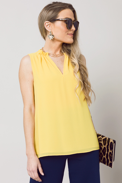 Solid Hook Neck Tank, Yellow