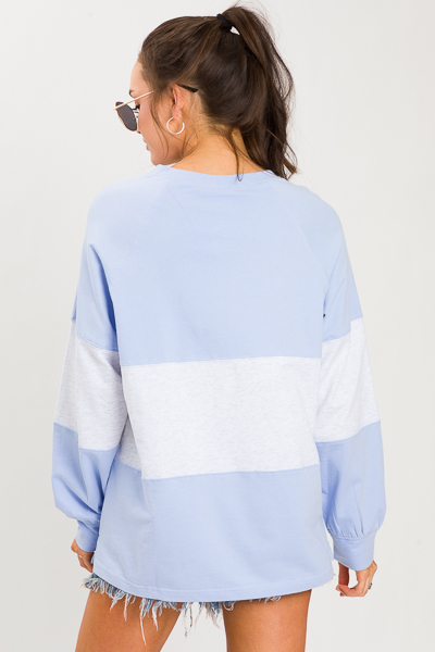 Button Colorblock Sweatshirt