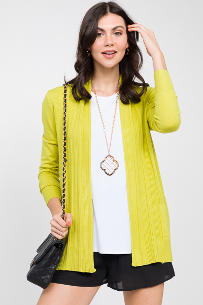 In Line Cardigan, Lime