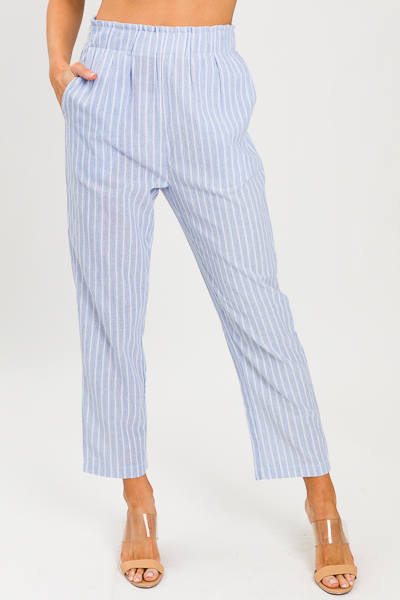 Coastal Striped Pants, Blue