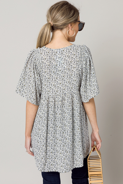 Ditsy Empire Blouse, Off White