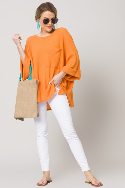 Polly Waffle Tunic, Carrot