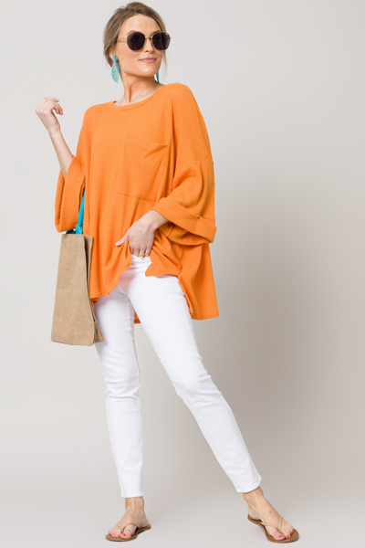 Polly Waffle Tunic, Carrot