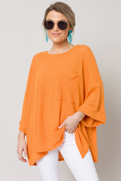 Polly Waffle Tunic, Carrot