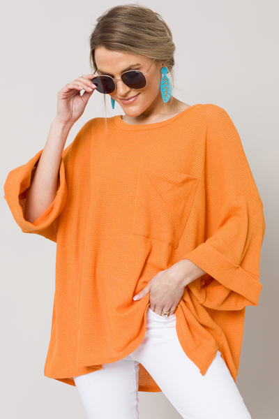Polly Waffle Tunic, Carrot