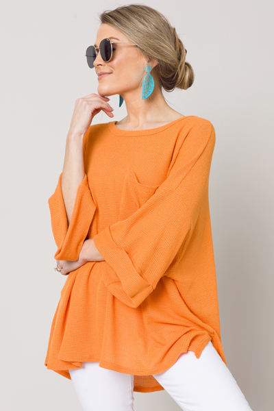 Polly Waffle Tunic, Carrot