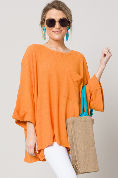 Polly Waffle Tunic, Carrot
