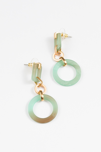 Acrylic Rectangle Earring, Turquoise