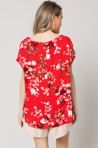 Cherry Blossom Top, Red