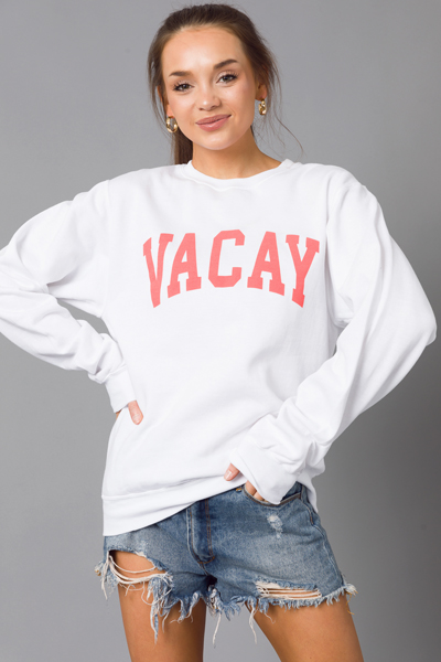 Vacay Sweatshirt, White