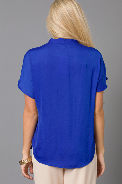 Best Satin Blouse, Blue